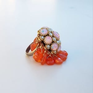 Vintage Opal & Carnelian Ring