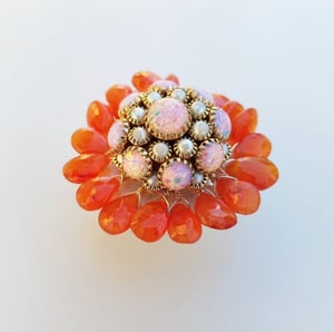 Vintage Opal & Carnelian Ring