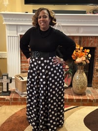 Maxi polka dot skirt