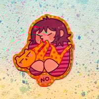 Image 2 of No Kisses Cat Sticker