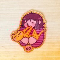 Image 3 of No Kisses Cat Sticker