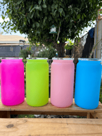 Image 1 of 16oz Solid Matte Color Plastic Can