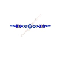 Image 1 of Triple Evil Eye & Rhinestone Bracelet (Adjustable)
