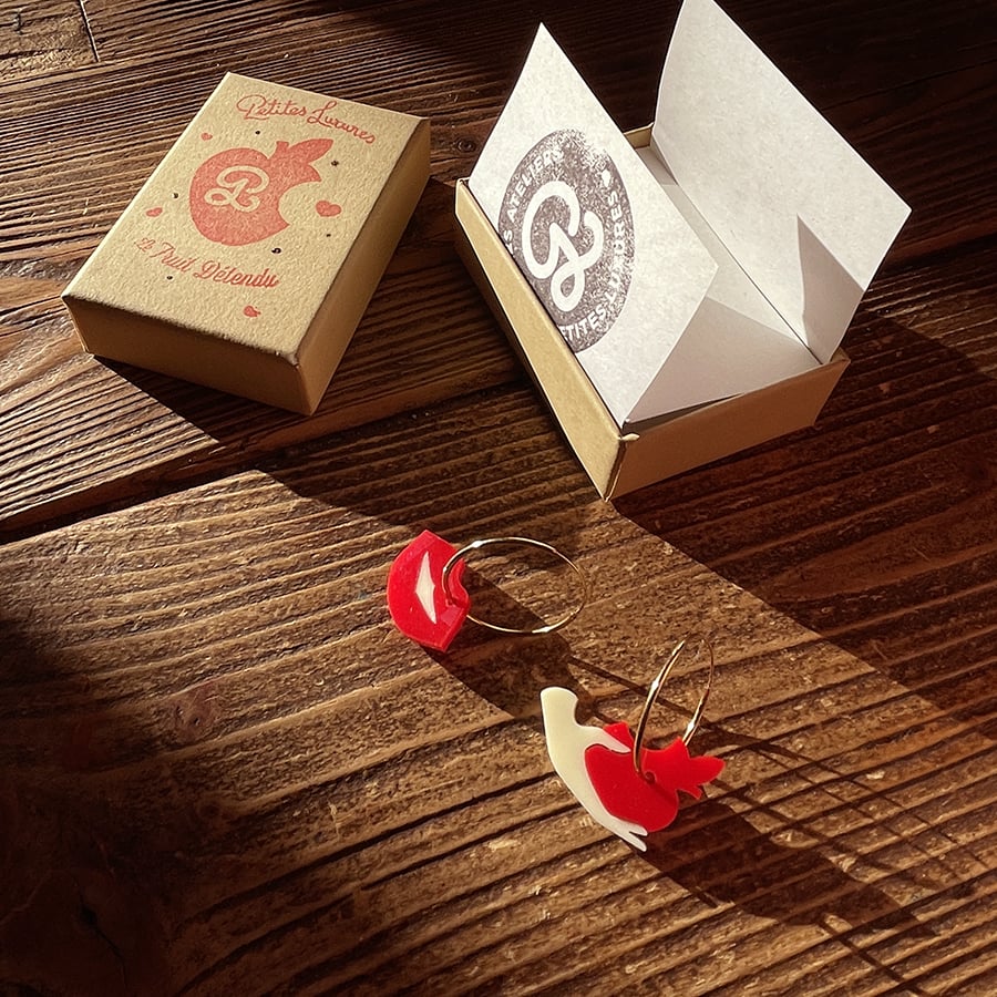 Image of Homemade earrings "Le fruit détendu"