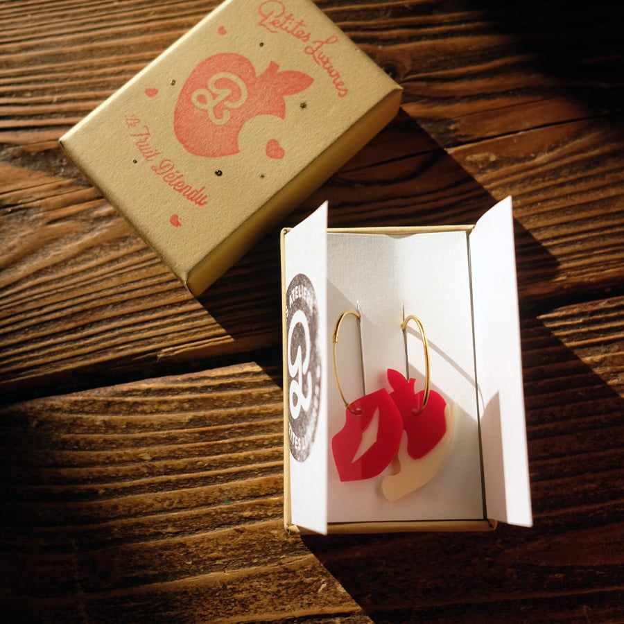 Image of Homemade earrings "Le fruit détendu"