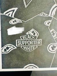 Image 2 of BLACK AND WHITE SUPPORTER PIN