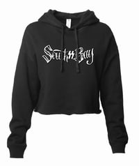 Image 4 of BLACK AND WHITE SUPPORTER WOMANS CROP TOP HOODIE
