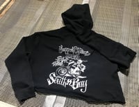 Image 2 of BLACK AND WHITE SUPPORTER WOMANS CROP TOP HOODIE
