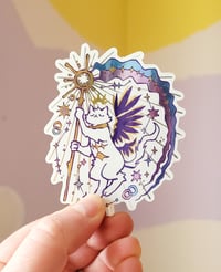 Image 2 of Trans Banner Cat - Mirror Foil Sticker