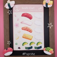 Image 1 of Sushi Chef Vinyl Sticker Sheet