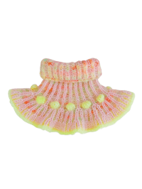 Image 1 of Sofie and Iris Pale Pink, Pastel Green, Neon Coral and Pale Neon Pink Mohair Collar