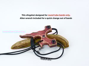 Image of Wood Sling Shot, The Twister, Birchwood Plywood, Wooden Catapult, Round Tube Band