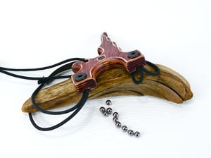 Image of Wood Sling Shot, The Twister, Birchwood Plywood, Wooden Catapult, Round Tube Band
