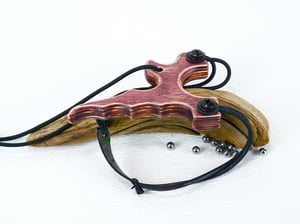 Image of Wood Sling Shot, The Twister, Birchwood Plywood, Wooden Catapult, Round Tube Band