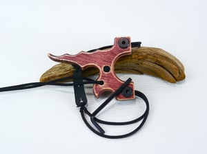 Image of Wood Sling Shot, The Twister, Birchwood Plywood, Wooden Catapult, Round Tube Band