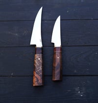 Image 1 of Handmade Kitchen Set Stainless steel blades Luxury Turkish Walnut Handle Culinary Tools Gift f