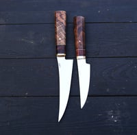Image 4 of Handmade Kitchen Set Stainless steel blades Luxury Turkish Walnut Handle Culinary Tools Gift f