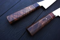 Image 5 of Handmade Kitchen Set Stainless steel blades Luxury Turkish Walnut Handle Culinary Tools Gift f