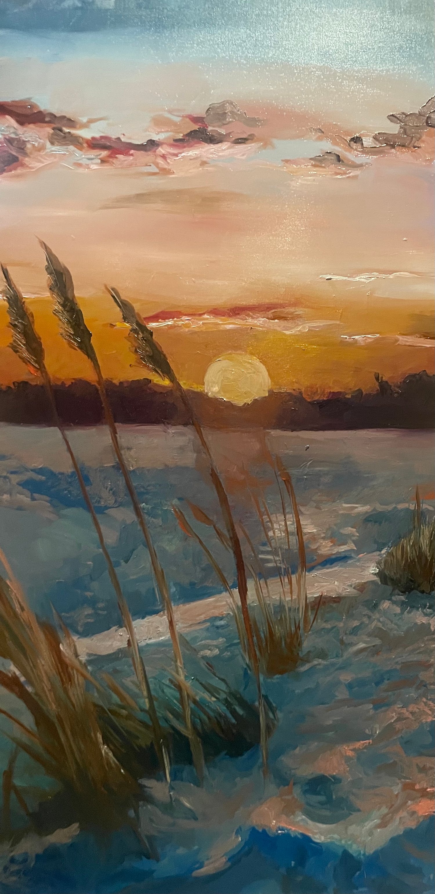 Painting -  Sunset over tundra