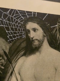 Image 3 of "𝕮𝖗𝖔𝖜𝖓 𝖔𝖋 𝖙𝖍𝖔𝖗𝖓𝖘" Christ 1800's Biblical Page & Preserved Web