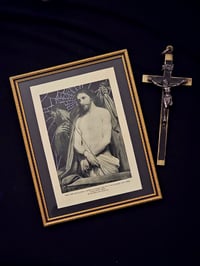 Image 1 of "𝕮𝖗𝖔𝖜𝖓 𝖔𝖋 𝖙𝖍𝖔𝖗𝖓𝖘" Christ 1800's Biblical Page & Preserved Web