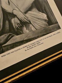 Image 5 of "𝕮𝖗𝖔𝖜𝖓 𝖔𝖋 𝖙𝖍𝖔𝖗𝖓𝖘" Christ 1800's Biblical Page & Preserved Web