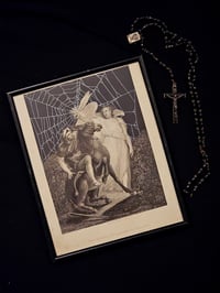 Image 1 of "𝕬𝖓𝖌𝖊𝖑 𝖆𝖕𝖕𝖊𝖆𝖗𝖎𝖓𝖌"1800's Bible Page & Preserved Web