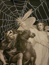 Image 2 of "𝕬𝖓𝖌𝖊𝖑 𝖆𝖕𝖕𝖊𝖆𝖗𝖎𝖓𝖌"1800's Bible Page & Preserved Web