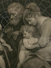 Image 3 of "𝖍𝖔𝖑𝖞 𝕱𝖆𝖒𝖎𝖑𝖞" 1800's Bible Page & Preserved Web