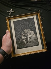 Image 1 of "𝖍𝖔𝖑𝖞 𝕱𝖆𝖒𝖎𝖑𝖞" 1800's Bible Page & Preserved Web