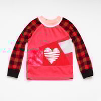 Image 1 of valentines glitter day heart raglan baseball sleeve 5T courtneycourtney tee shirt  top tshirt 