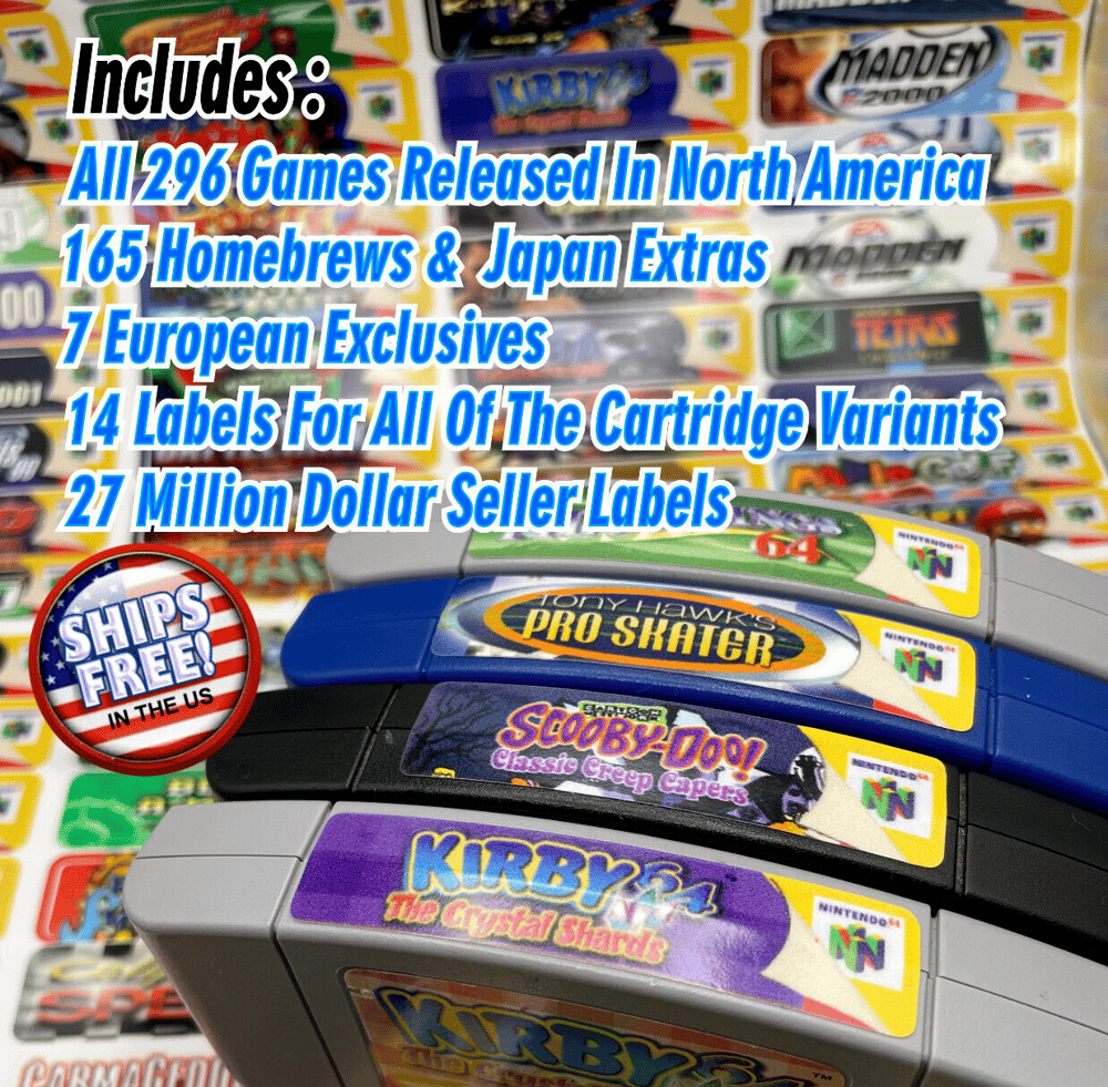 Image of Nintendo 64 End Labels