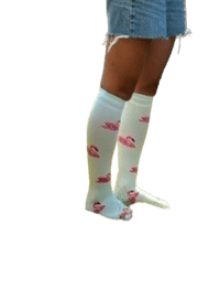 Pink swan compression socks 