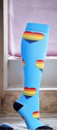 Rainbow compression socks 