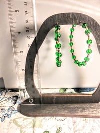 Image 5 of Forest Green, Burgundy, and Dark Blue Multicolor Beaded Medium Hoop Earrings