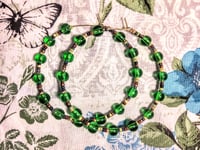 Image 9 of Forest Green, Burgundy, and Dark Blue Multicolor Beaded Medium Hoop Earrings