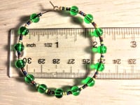 Image 2 of Forest Green, Burgundy, and Dark Blue Multicolor Beaded Medium Hoop Earrings