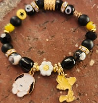 Image 1 of 🖤🌼Snoopy & Woodstock Charm Bracelet🌼🖤