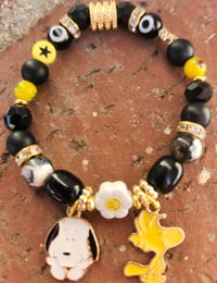 Image 3 of 🖤🌼Snoopy & Woodstock Charm Bracelet🌼🖤