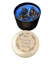 Image 1 of Q D Peppermint rose candle 