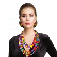 Image 2 of Rainbow Mixed Wooden Bead Necklace