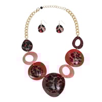 Image 1 of Necklace Marbled Red Leopard 