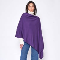 Image 1 of Light Tone Solid Diamond Shape Scarf Poncho
