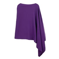 Image 2 of Light Tone Solid Diamond Shape Scarf Poncho