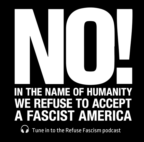 Image of In the Name of Humanity, We Refuse to Accept a Fascist Amiercan STICKER