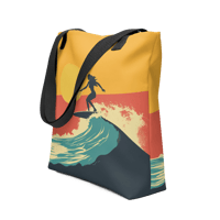 Image 2 of Surf's Up Wave Tote Bag