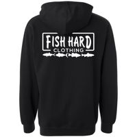 Image 2 of No Draw String Fish Hard Clothing Logo Hoodie