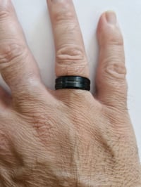 Image 4 of Men's Ring Brand New Black with Silver Streak Size 10