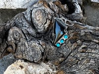 Image 2 of Black Billiard & Sleeping Beauty Lightning Bolt Pendant