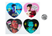 Image 2 of Ash Williams Evil Dead Heart Sticker Sheet (4 Stickers) 